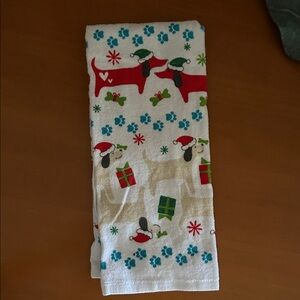 Festive Dog Print Kitchen Towel